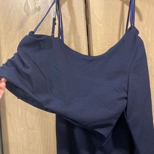 navy blue prom dress, 2 piece